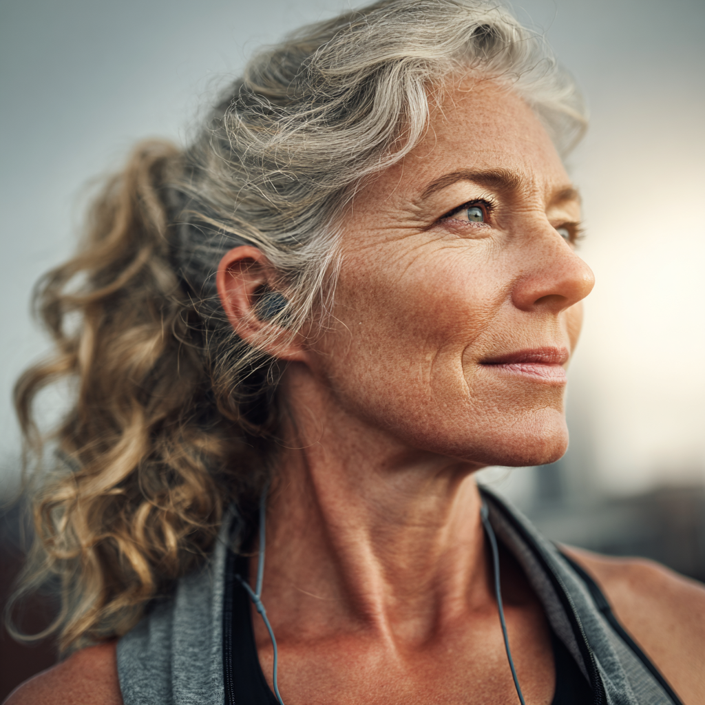 Successful mature woman after cardio tranining
